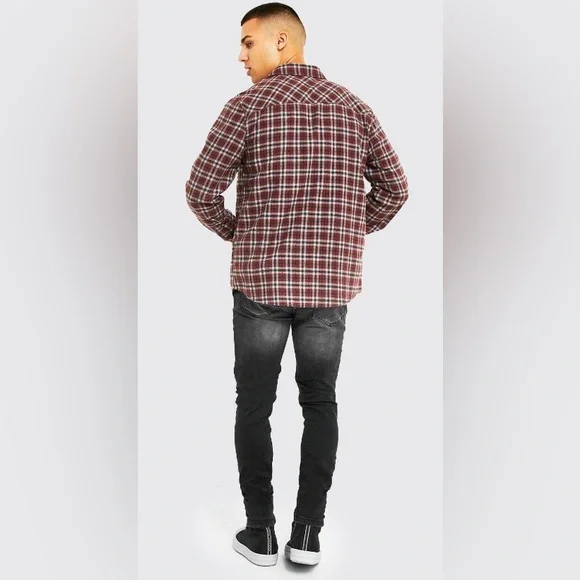 Boohoo Regular Flannel Shirt - Medium - NWT - SOLD OUT ONLINE - Picture 3 of 10